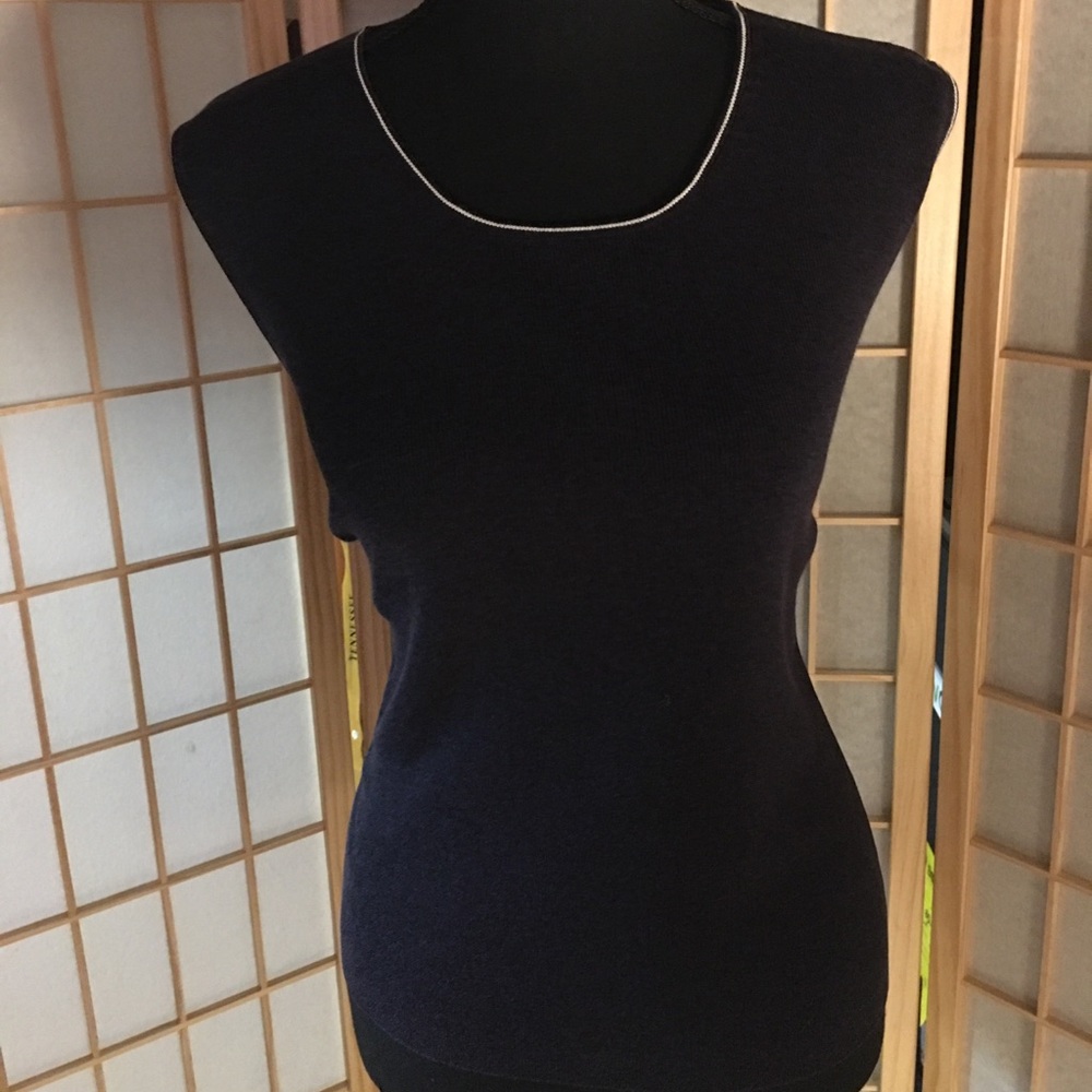 FIELD MANOR-blu/wt trim, modern classic tank SZ L.